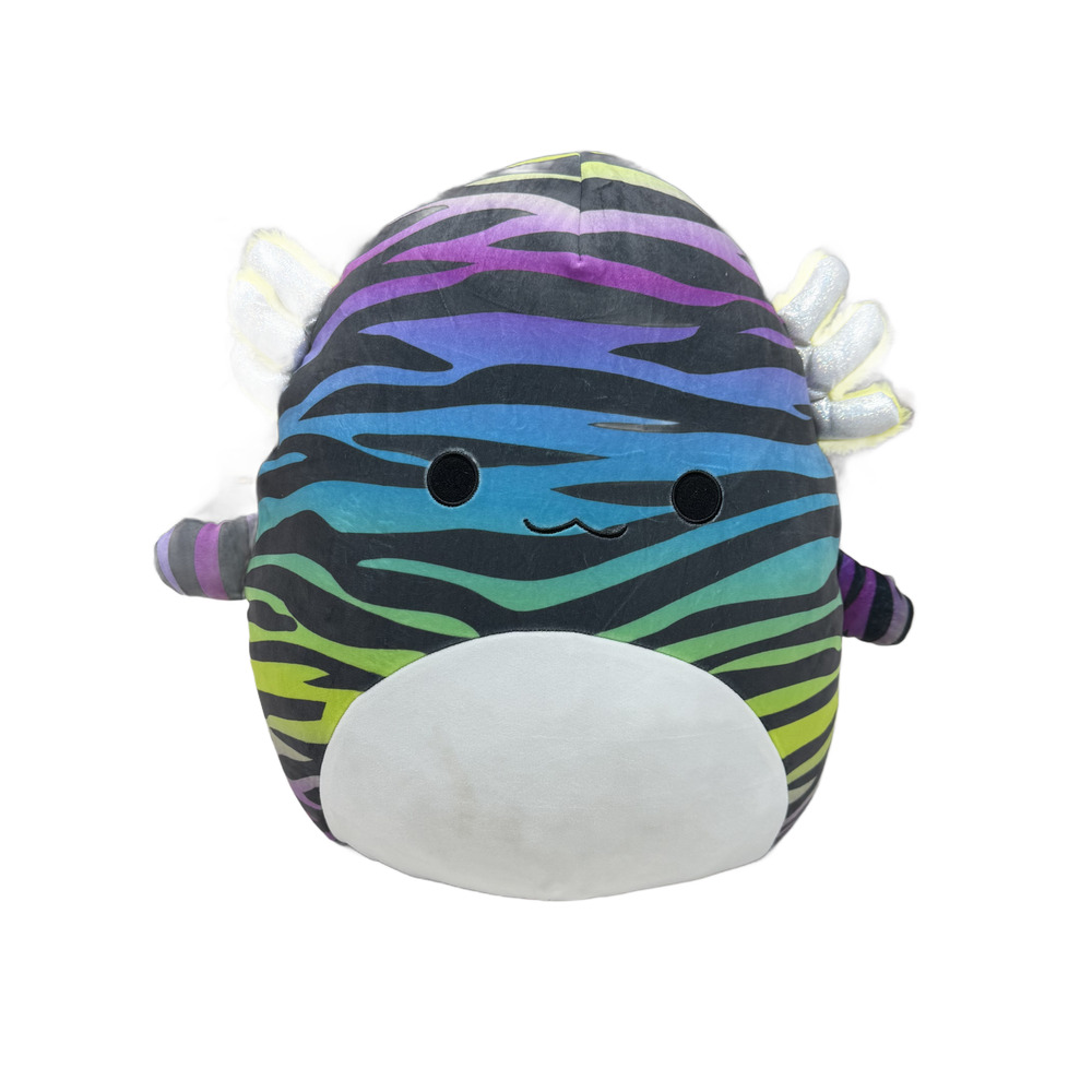 16" Squishmallows Axolotl Rainbow Zebra Stripe Stuffed Animal Plush Kellytoy